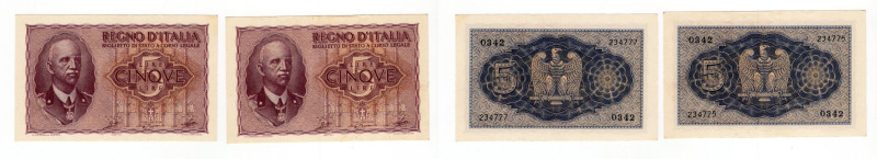 Regno d'Italia - 5 Lire 1940 - XVIII - Crapanzano# BS 27

SUP

SPEDIZIONE SO...