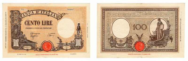 Regno d'Italia - 100 Lire - decreto 09/12/42 - Azzolini-Urbini - Barbetti - modi...