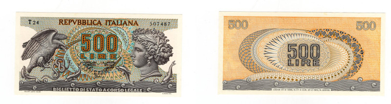 Repubblica Italiana - 500 Lire 23/04/70 - Aretusa - R2 - Crapanzano# BS 60A

F...