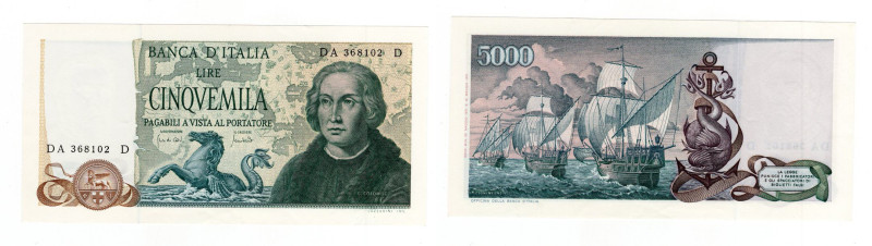 Repubblica Italiana - 5000 Lire 20/05/71 - Cristoforo Colombo II° tipo - Crapanz...