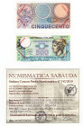 Repubblica Italiana (dal 1946) - 500 lire "Mercurio" campione - Emissione del 14.02.1974 - Firme: Miconi - Nardi - Fabiano - Gig.BS26 - RRRRR (solo al...