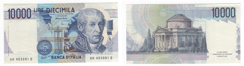 Repubblica Italiana - 10.000 lire Alessandro Volta - decr. 3/9/1984 - N° serie: ...