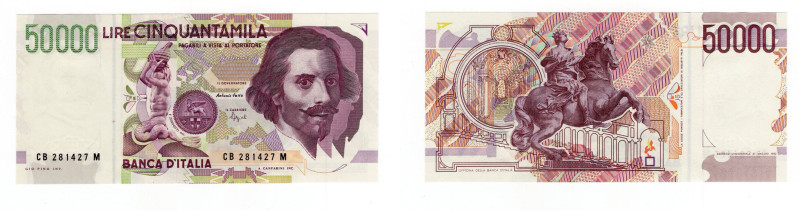 Repubblica Italiana - 50.000 Lire 09/12/92 - Bernini II° tipo - Crapanzano# 610...