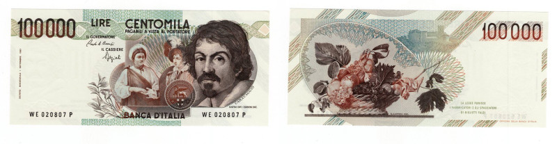 Repubblica Italiana - 100.000 Lire 06/03/92 - Caravaggio I° tipo - Crapanzano# 6...