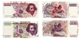 Repubblica Italiana - Lotto di 2 banconote - 50.000 Lire Bernini Primo Tipo BI 80 D 1990 - 50.000 Lire Bernini Secondo Tipo BI 81 B 1992

med. SUP
...