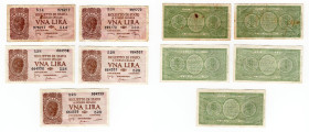 Regno d'Italia - lotto di 5 Biglietti di Stato da 1 Lira - N°5

MB/BB

SPEDIZIONE IN TUTTO IL MONDO - WORLDWIDE SHIPPING