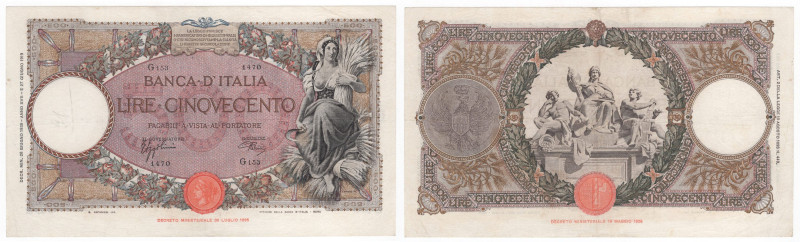 Regno d'Italia - Vittorio Emanuele III (1900-1943) - 500 lire "Mietitrice" - Emi...