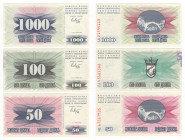 Bosnia Erzegovina - Repubblica (dal 1992) Lotto n.3 Banconote - 50 Dinara emissione del 1992 ; qFDS - 100 Dinara emissione del 1992 ; Macchia ; SPL+ -...