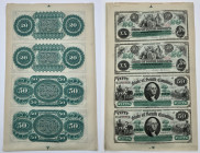 Stati Uniti d'America (1776-oggi) - Sud Carolina - Foglio non tagliato composto da 4 banconote da 20 e 50 dollari decreto 02/03/1872 EF

qSPL

SPE...