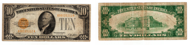 U.S.A. - 10 Dollari 1928 - Gold Certificate 

MB

SPEDIZIONE IN TUTTO IL MON...