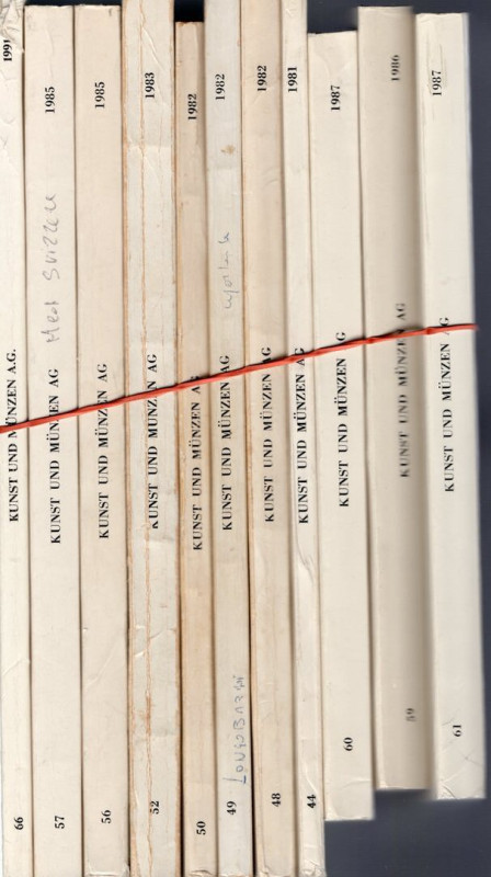 LOTTO di 11 cataloghi a prezzo fisso della Kunst und Munzen. Vedere foto x la nu...