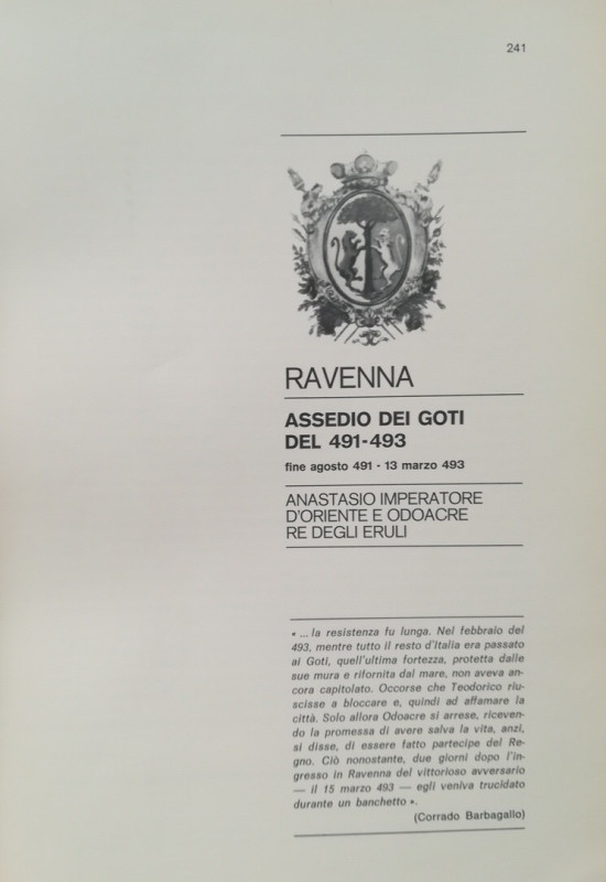 TRAINA M. – Gli assedi e le loro monete. –. Ravenna: Assedio dei Goti (fine agos...