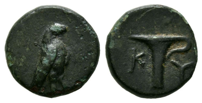 AEOLIS, Kyme. Ae10. (Ae. 1,02g/10mm). 350-250 a.C. (SNG Copenhagen 41-45). Anv: ...