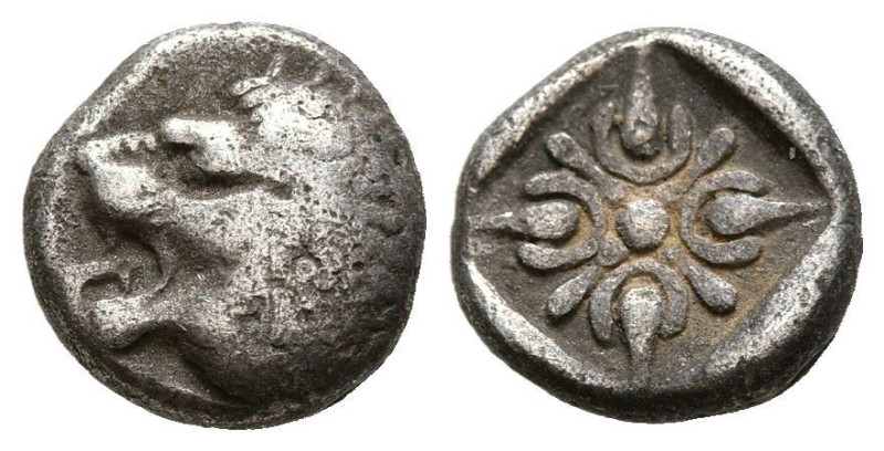 JONIA, Miletos. Dióbolo. (Ar. 1,05g/9mm). 600-500 a.C. (SNG Kayhan 476-81). Anv:...