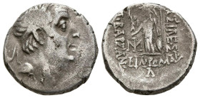REINO DE CAPADOCIA, Ariobarzanes I Philoromaeus. Dracma. (Ar. 3,82g/16mm). 66-65 a.C. Eusebia. (Simonetta 43). Anv: Cabeza laureada de Ariobarzanes I ...