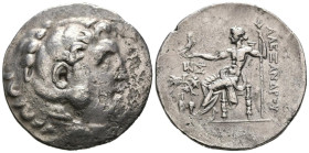 REINO DE MACEDONIA, Alejandro III el Grande. Tetradracma. (Ar. 16,01g/33mm). 188-170 a.C. Temnos. (Price 1676). Anv: Cabeza de Heracles con piel de le...