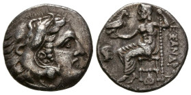 REINO DE MACEDONIA, Antigonos I Monophthalmos. Dracma. (Ar. 4,07g/17mm). 310-301 a.C. Abidos. (Price 1551). Anv: Cabeza de Heracles con piel de león a...