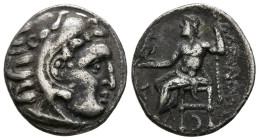 REYES DE MACEDONIA, Antigonos I Monophthalmos. Dracma. (Ar. 4,19g/19mm). 310-301 a.C. Kolophon. (Price 1827; Müller 273). Anv: Cabeza de Heracles con ...