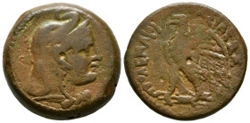 REINO PTOLEMÁICO, Ptolomeo V Epiphanes o Ptolomeo VI Philometor. Ae25. (Ae. 14,65g/25mm). 204-145 a.C. (Svoronos 1236; SNG Copenhagen 249-252). Anv: C...