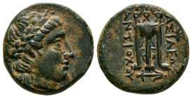 IMPERIO SELEUCIDA, Antiocos II Theos. Ae16. (Ae. 4,40g/16mm). 261-246 a.C. Sardes. (HGC 9, 253; Seaby 525). Anv: Cabeza laureada de Apolo a derecha. R...
