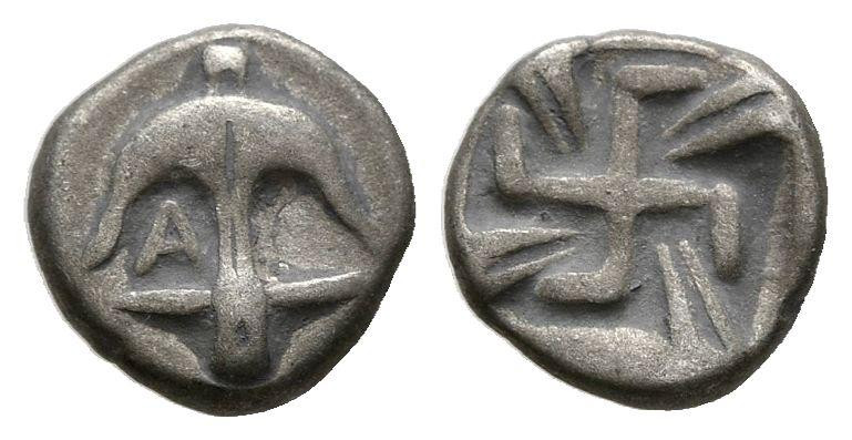 TRACIA, Apolonia Pontica. Obolo. (Ar. 0,21g/6mm). 494-470 a.C. (SNG Stancomb 32)...