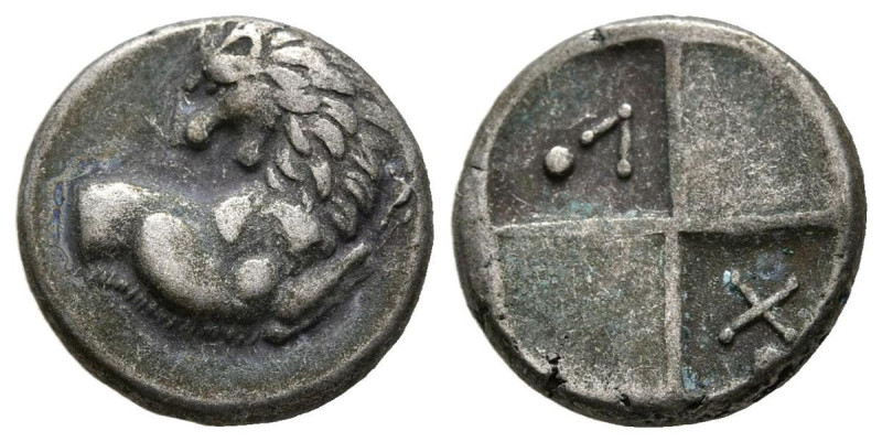 TRACIA, Chersonesos. Hemidracma. (Ar. 2,31g/13mm). 386-338 d.C. (BMC 47). Anv: P...