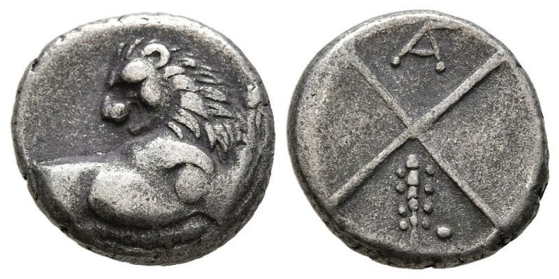TRACIA, Chersonesos. Hemidracma. (Ar. 2,28g/12mm). Siglo IV a.C. (BMC 24). Anv: ...
