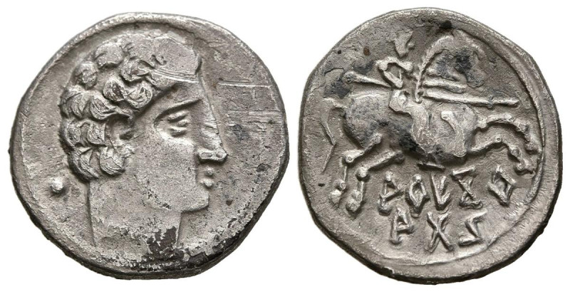 ARECORATAS (Agreda, Soria). Denario. (Ar. 3,79g/19mm). 150-20 a.C. (FAB-110). An...