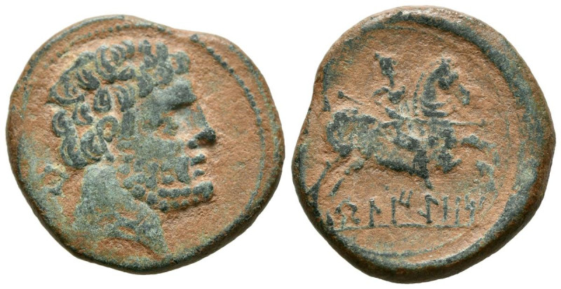 BELIGIOM (Belchite, Zaragoza). As. (Ae. 9,87g/25mm). 120-20 a.C. (FAB-243). Anv:...