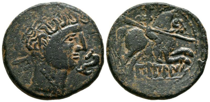 BILBILIS (Calatayud, Zaragoza). As. (Ae. 11,29g/28mm). 120-30 a.C. (FAB-258). An...