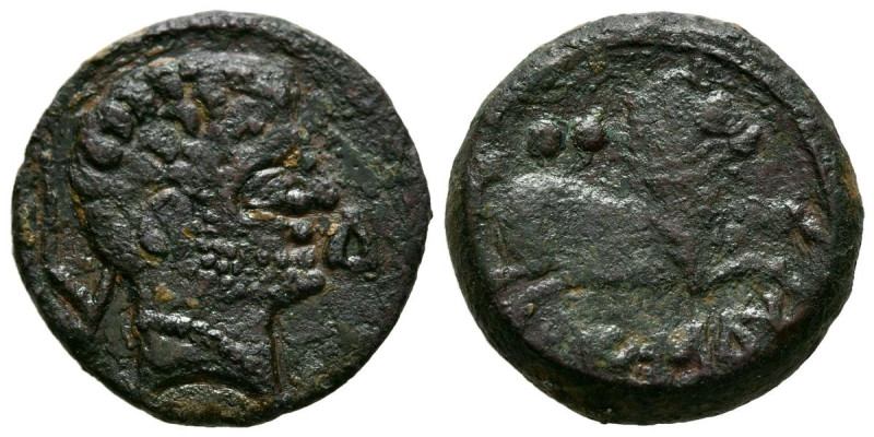 CAISCATA (Cascante, Navarra). Semis. (Ae. 6,63g/20mm). 120-20 a.C. (FAB-688). An...