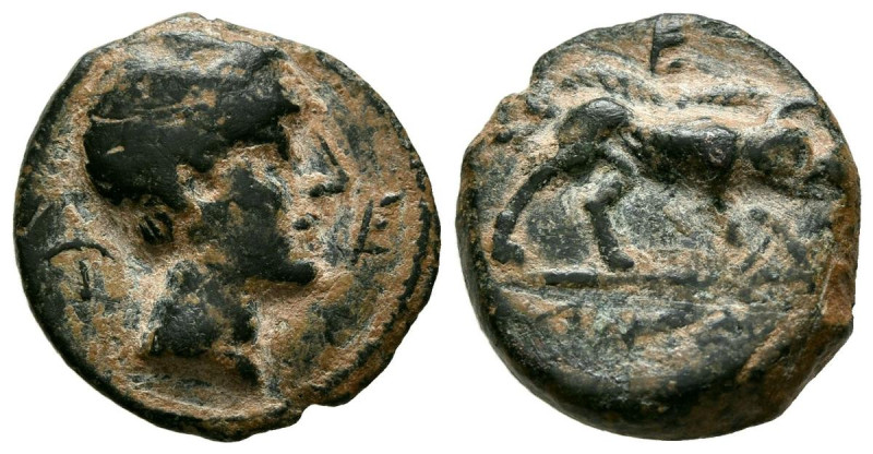 CASTULO (Cazlona, Jaén). Cuadrante. (Ae. 3,45g/17mm). 180 a.C. (FAB-740). Anv: C...