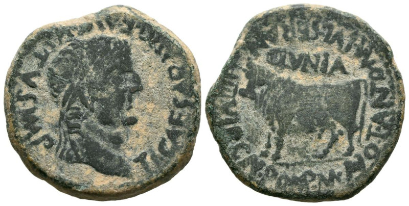 CLUNIA (Coruña del Conde, Burgos). As. (Ae. 13,28g/28mm). 37-41 d.C. (FAB-836). ...