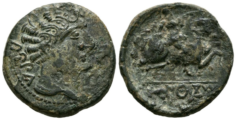 CONTERBIA CARBICA (Huete, Cuenca). As. (Ae. 8,38g/24mm). 120-80 a.C. (FAB-846). ...