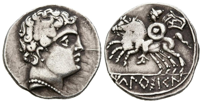 ICALCUSCEN (Iniesta, Cuenca). Denario. (Ar. 3,84g/20mm). 120-20 a.C (FAB-1396). ...
