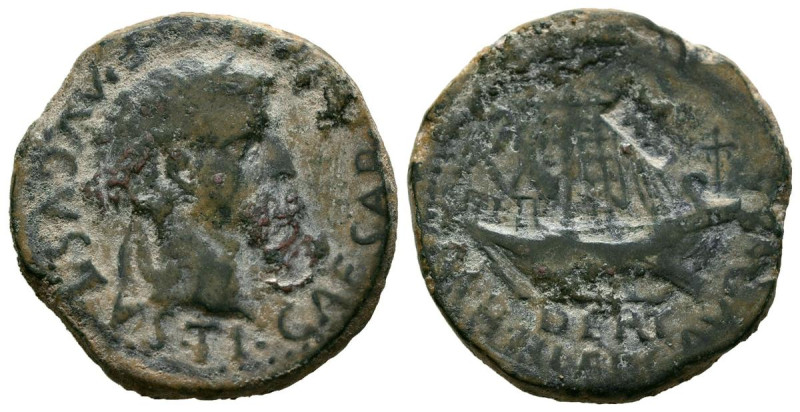 ILERGAVONIA (Tortosa, Tarragona). As. (Ae. 7,96g/23mm). 14-36 d.C. (FAB-1492). A...