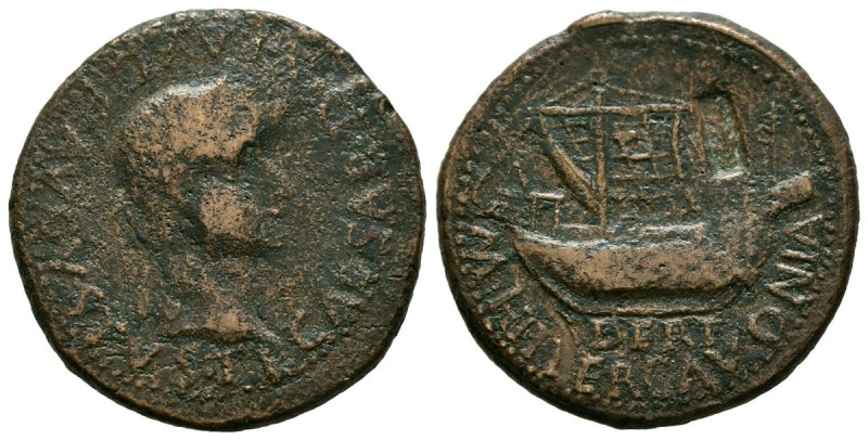 ILERGAVONIA (Tortosa, Tarragona). As. (Ae. 7,36g/25mm). 14-36 d.C. (FAB-1493). A...