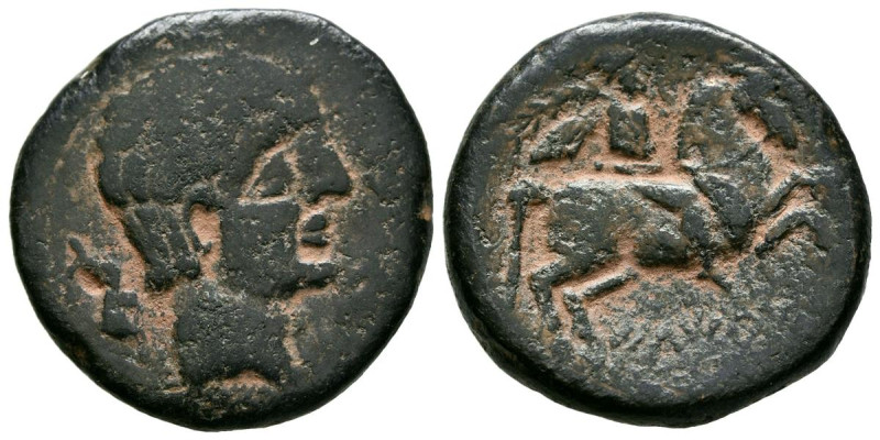 ILTIRTA (Lérida). As. (Ae. 10,69g/25mm). 200-20 a.C. (FAB-1465). Anv: Cabeza mas...