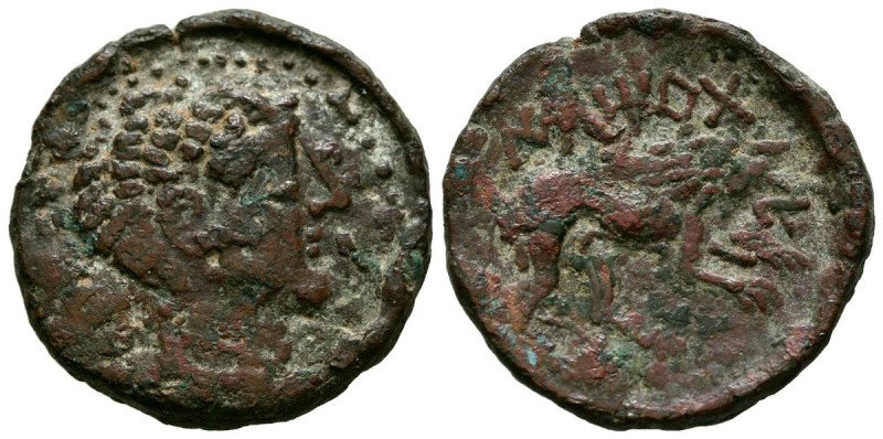 ILTIRTA (Lérida). As. (Ae. 8,49g/25mm). 220-200 a.C. (FAB-1477). Anv: Cabeza mas...