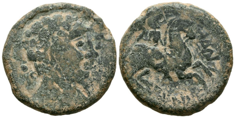 OILAUNICOS (Zona norte del Ebro). As. (Ae. 19,39g/29mm). 120-20 a.C. (FAB-1861)....