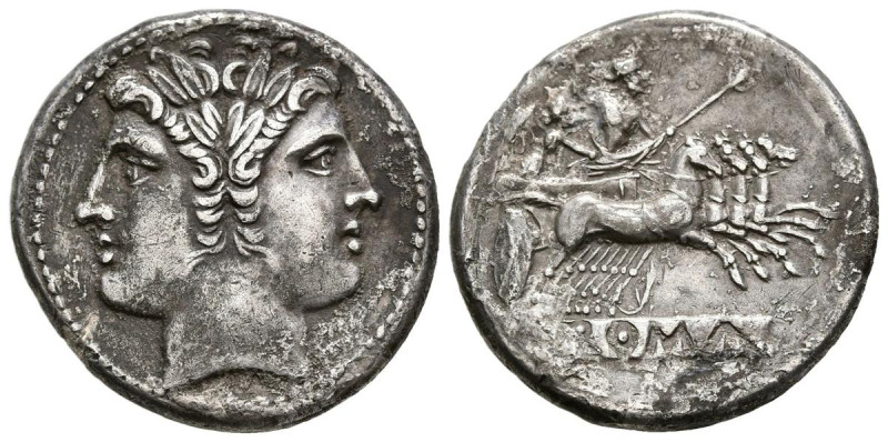 ACUÑACIONES ANONIMAS. Didracma. (Ar. 6,62g/20mm). 225-212 a.C. Roma. (Crawford 2...