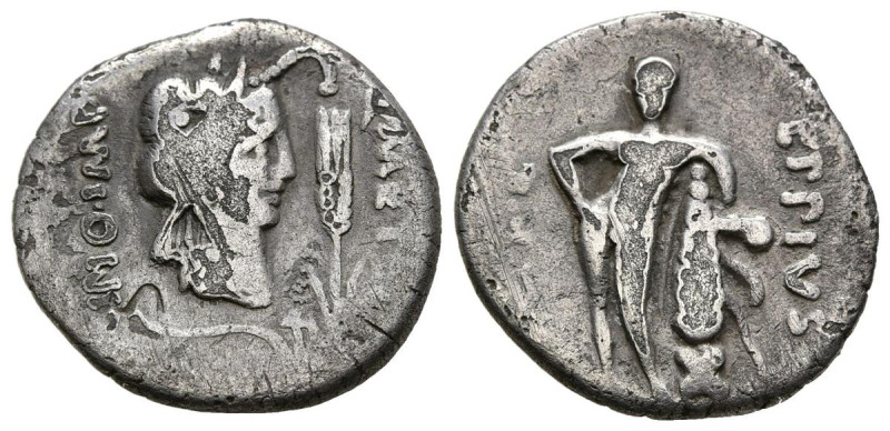 GENS CAECILIA. Denario. (Ar. 3,58g/18mm). 47-46 a.C. Africa. (FFC 217; Crawford ...