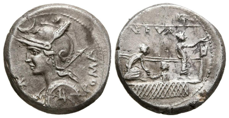 GENS LICINIA. Denario. (Ar. 3,87g/17mm). 113-112 a.C. Ceca incierta. (Crawford 2...