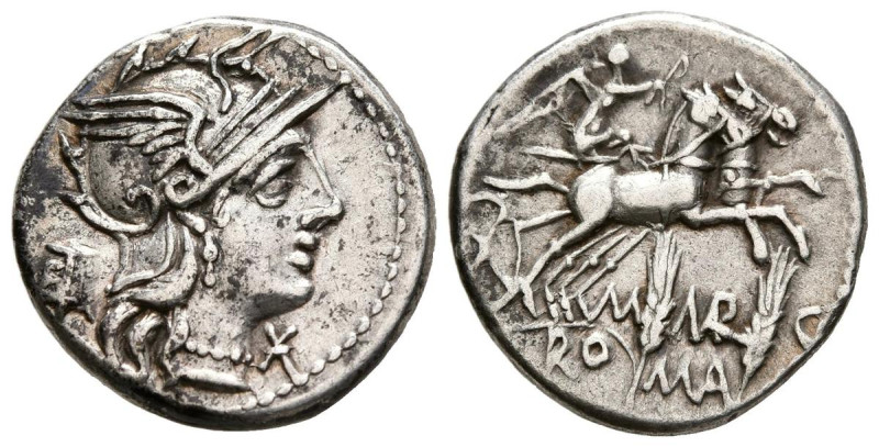 GENS MARCIA. Denario. (Ar. 3,84g/18mm). 134 a.C. Roma. (Crawford 245/1; FFC 850)...