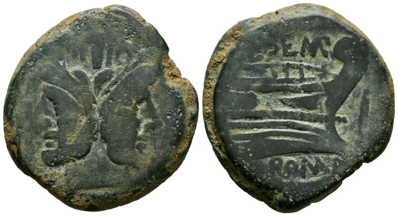 GENS SEMPRONIA. As. (Ae. 23,64g/33mm). 148 a.C. Roma. (Crawford 216/2a). Anv: Ca...