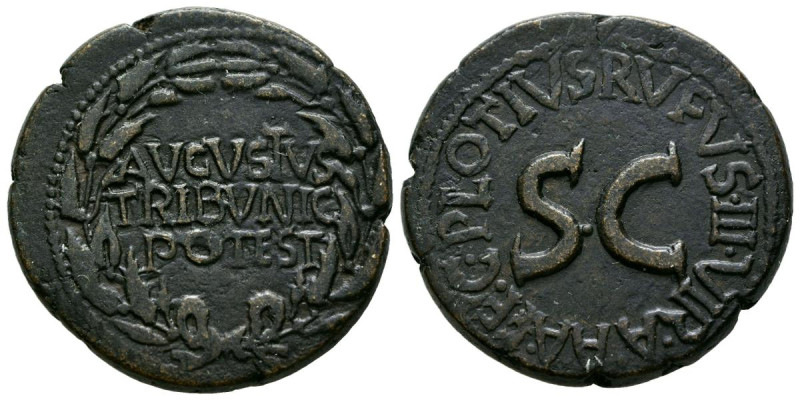 AUGUSTO. Dupondio. (Ae. 12,51g/28mm). 17 a.C. Roma. (RIC 342). Anv: Leyenda: AVG...