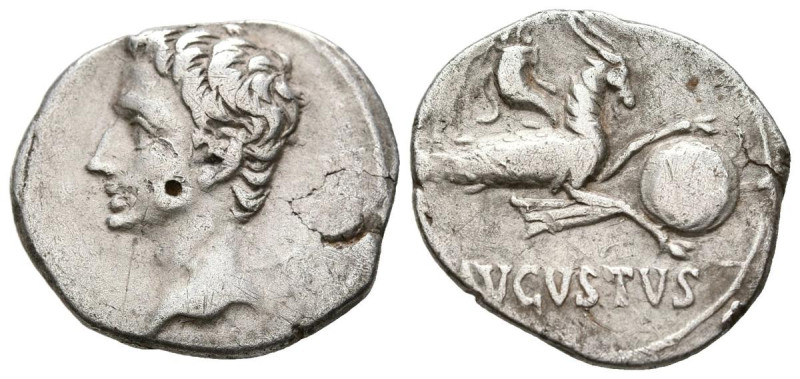 AUGUSTO. Denario. (Ar. 3,73g/20mm). 17-16 a.C. Colonia Patricia. (RIC 130). Anv:...