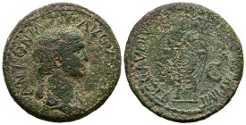 ANTONIA. As. (Ae. 11,11g/28mm). 41-42 d.C. Roma. (RIC 92). Anv: Busto drapeado con el pelo recogido a derecha de Antonia, alrededor leyenda: ANTONIA A...
