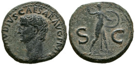 CLAUDIO I. As. (Ae. 13,46g/27mm). 41-50 d.C. Roma. (RIC 100). Anv: Cabeza de Claudio I a izquierda, alrededor leyenda: TI CLAVDIVS CAESAR AVG P M TR P...