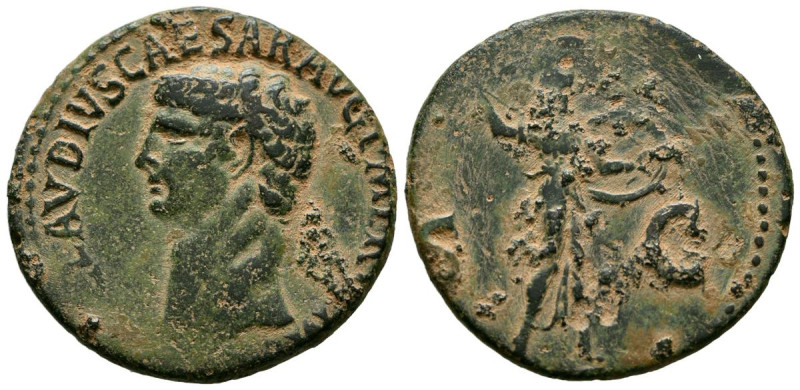 CLAUDIO I. As. (Ae. 10,42g/30mm). 41-50 d.C. Roma. (RIC 100). Anv: Cabeza de Cla...